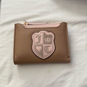 Juicy Couture Tan and Pink Emblem Wallet